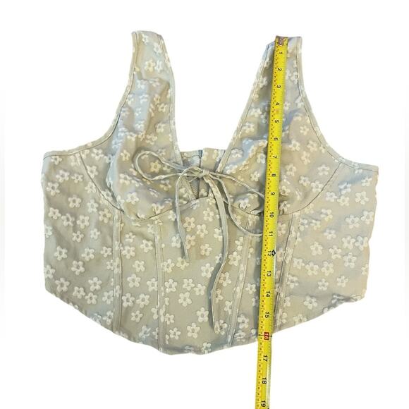 Cider festival boho corset XL top with floral pattern zipper in back Teen - Picture 3 of 5